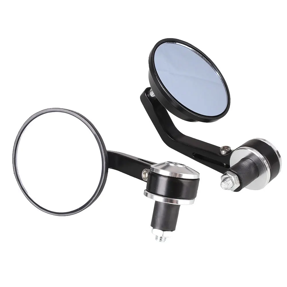

1Pair 7/8" Universal Round Motorcycle Mirrors Rear View Handle Bar End Rearview Side Mirrors New
