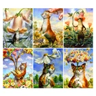 Алмазная 5d Вышивка сделай сам, картина с животными, кошками, цветами, бабочками, вышивка крестиком, квадратная, круглая, мозаика для творчества, хобби