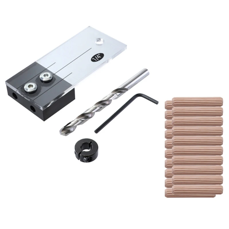 Dowel Drilling Jig Kit Acrylic Faces Guide Hole Locator DIY Tools | Инструменты