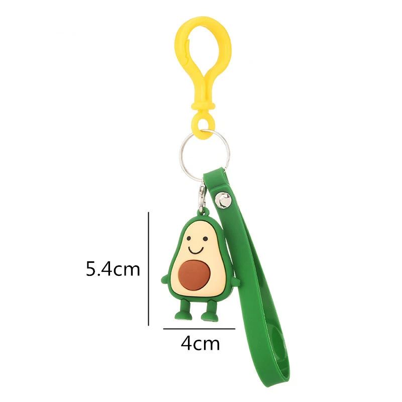 Милый авокадо брелок мультфильм лицо брелки Улыбка Брелок женские украшения для