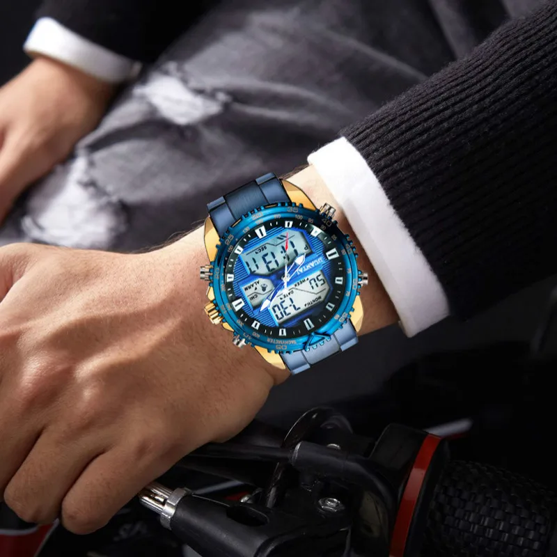 Мужские часы Топ люксовый бренд мужские спортивные военные полностью стальные