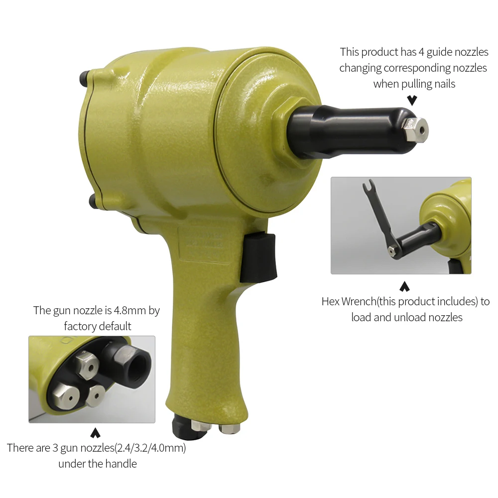 Пневматические клепальные пистолеты типа Pops с заклепками воздушными мощностями