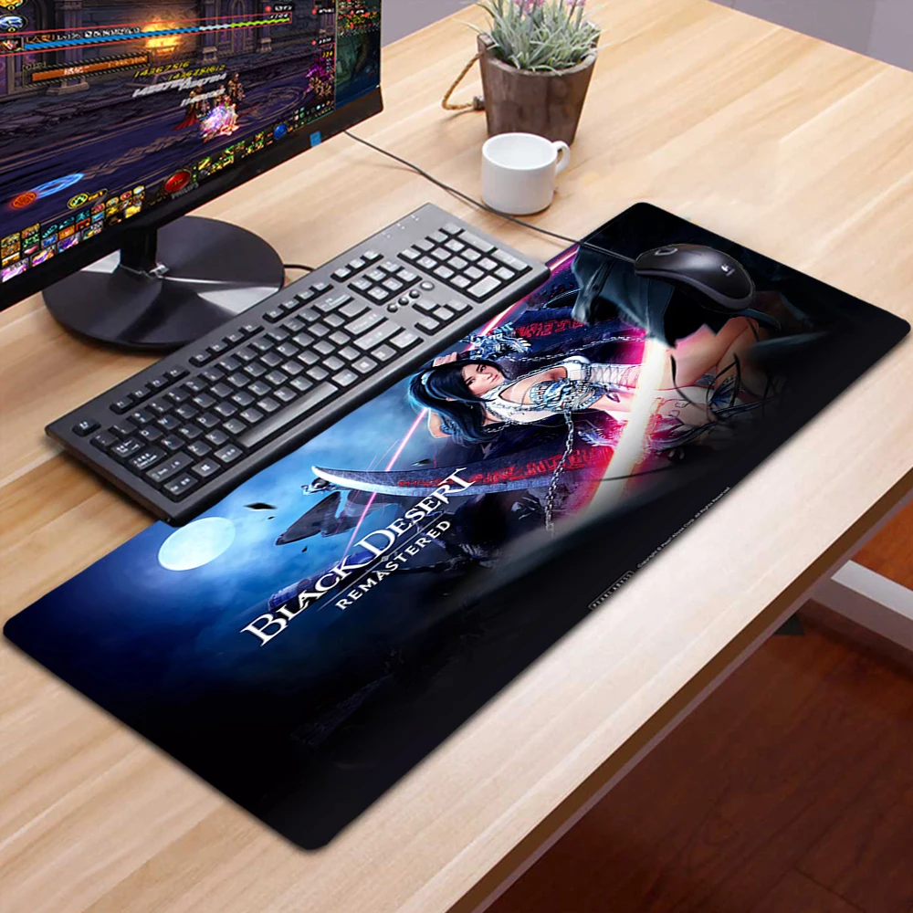 

Tapis De Souris 90X40 Mousepad Gamer Black Desert PC Gaming Accessories Mausepad Alfombrilla Raton Tappetino Mouse 90X30 Deskmat