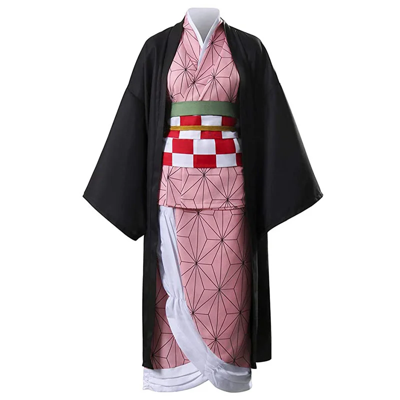 Anime Demon Slayer Kimetsu No Yaiba Cosplay Costumes Kimono Kamado Nezuko Adult Child Halloween Costume Wig Suit | Тематическая