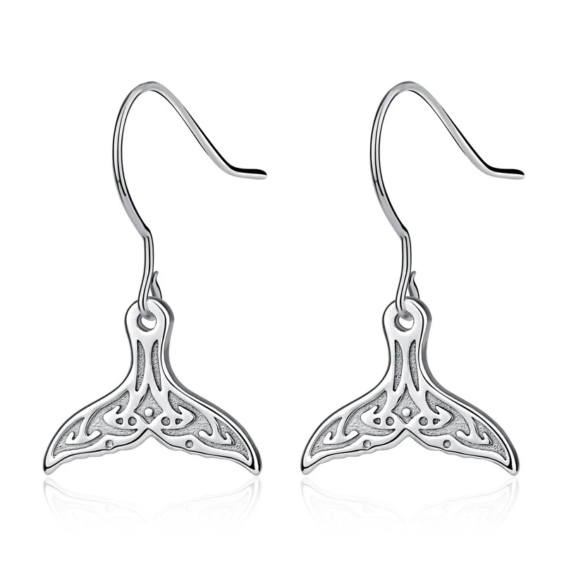 

S925 sterling silver jewelry mermaid tail earrings creative fashion jewelry