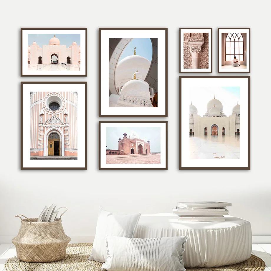 

Abu Dhabi Zayed Mosque Taj Mahal Believer Wall Art Canvas Painting Nordic Posters And Prints Wall Pictures For Living Room Decor