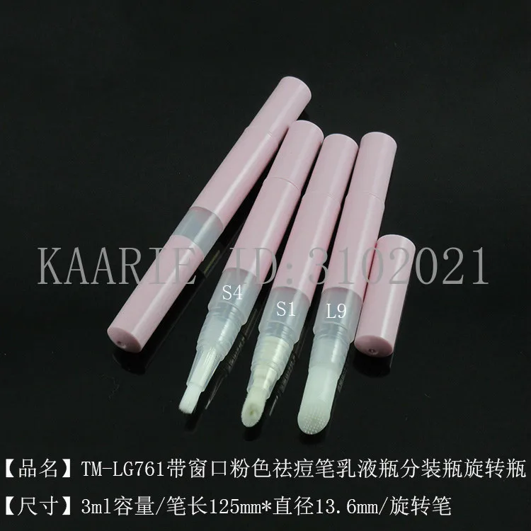 

10/30/100pcs/lot 3ml Empty Makeup DIY Pink Rotating Pen Lip Gloss Bottle 3ML Acne Removing Pen Cream Lotion Bottles Gels Pens