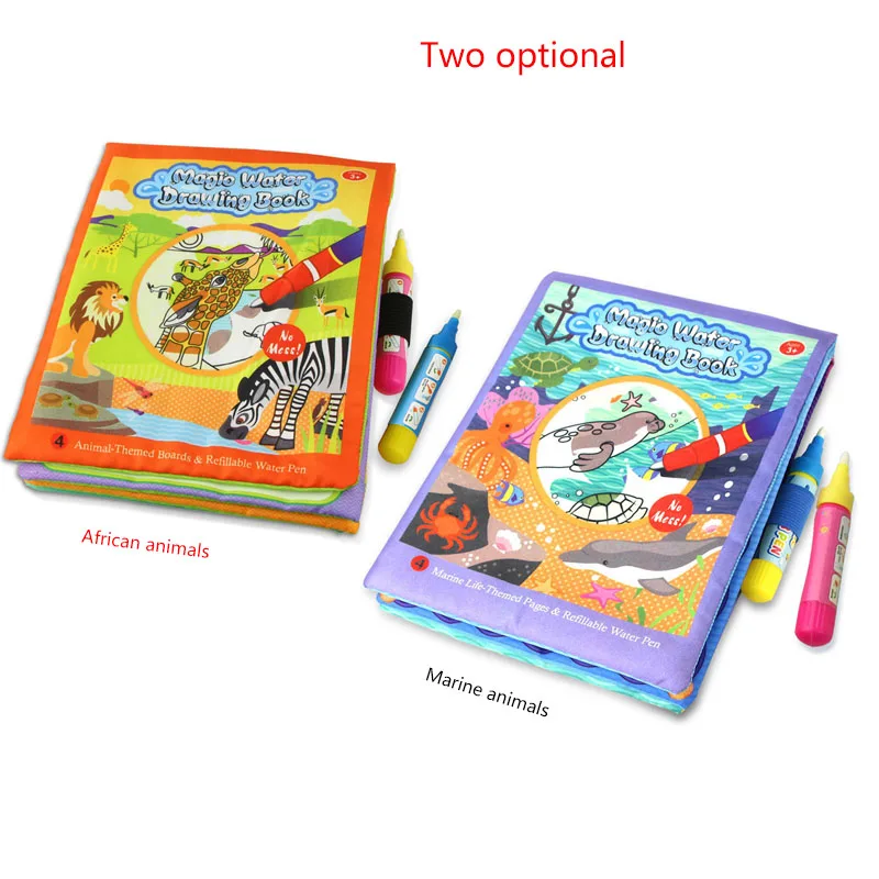 Волшебные книжки для рисования водой многоразовые тканевые цветная книга