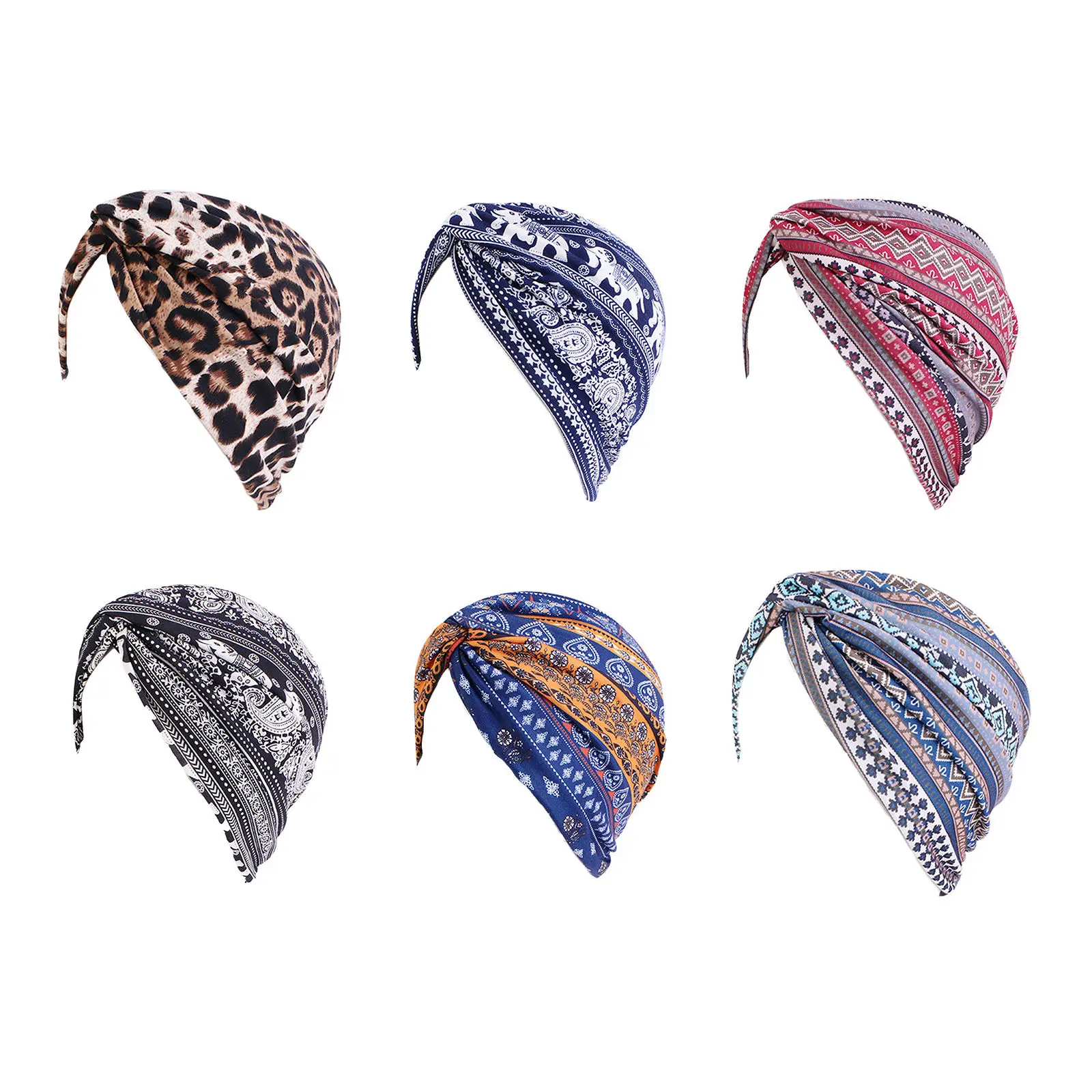 

Chemo Caps Ethnic Muslim Print Head Scarf Bandana Turban Head Wrap for Hair Loss