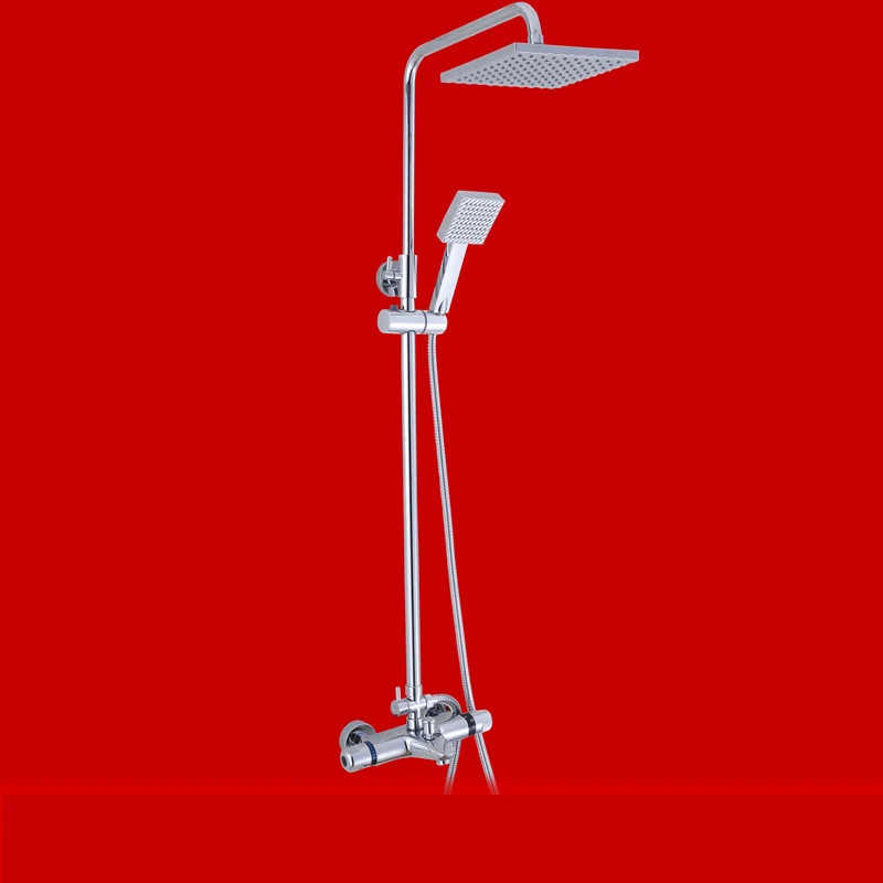 Термостатический смеситель для душа в ванной комнате 8 '' с фильтром черный