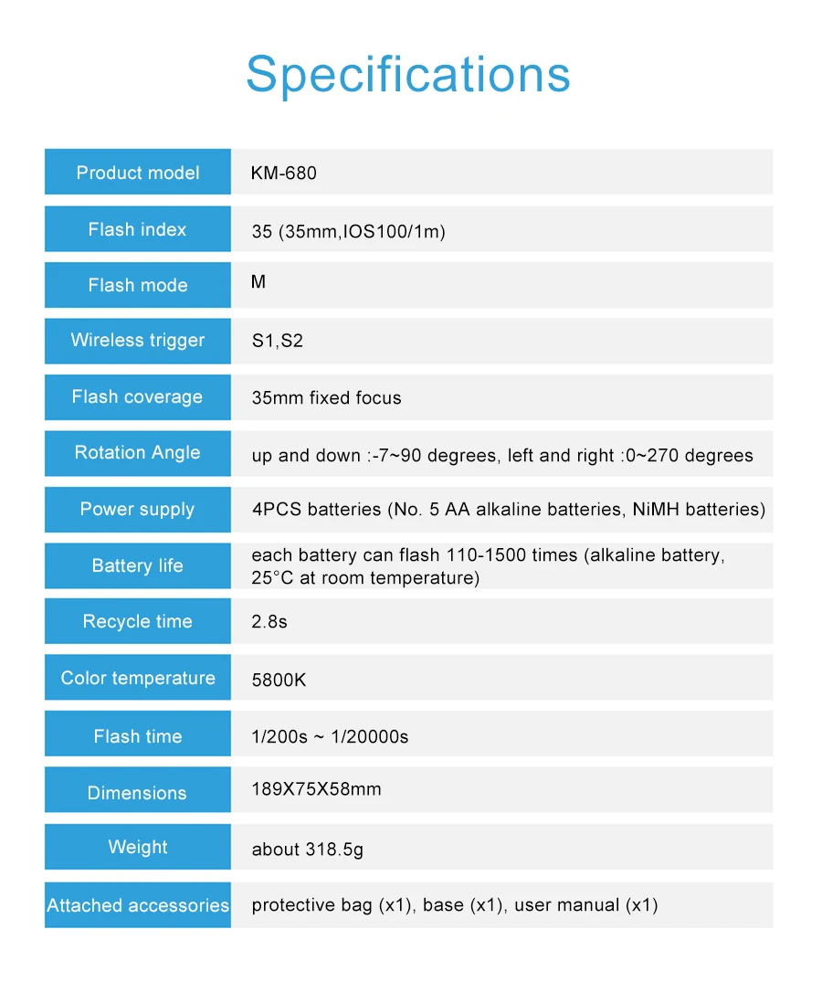 MAMEN KM-680 скорость светильник Камера вспышка светильник 5600K светодиодный светильник с выравнивающим светильник для цифровых зеркальных фотокамер Canon 5D2 60D 70D Nikon D5300 D7200 флэш-памяти