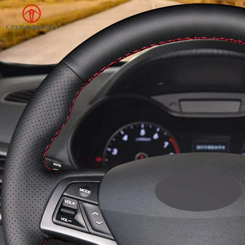 LQTENLEO черный PU искусственная кожа Чехол рулевого колеса автомобиля для Hyundai Veloster