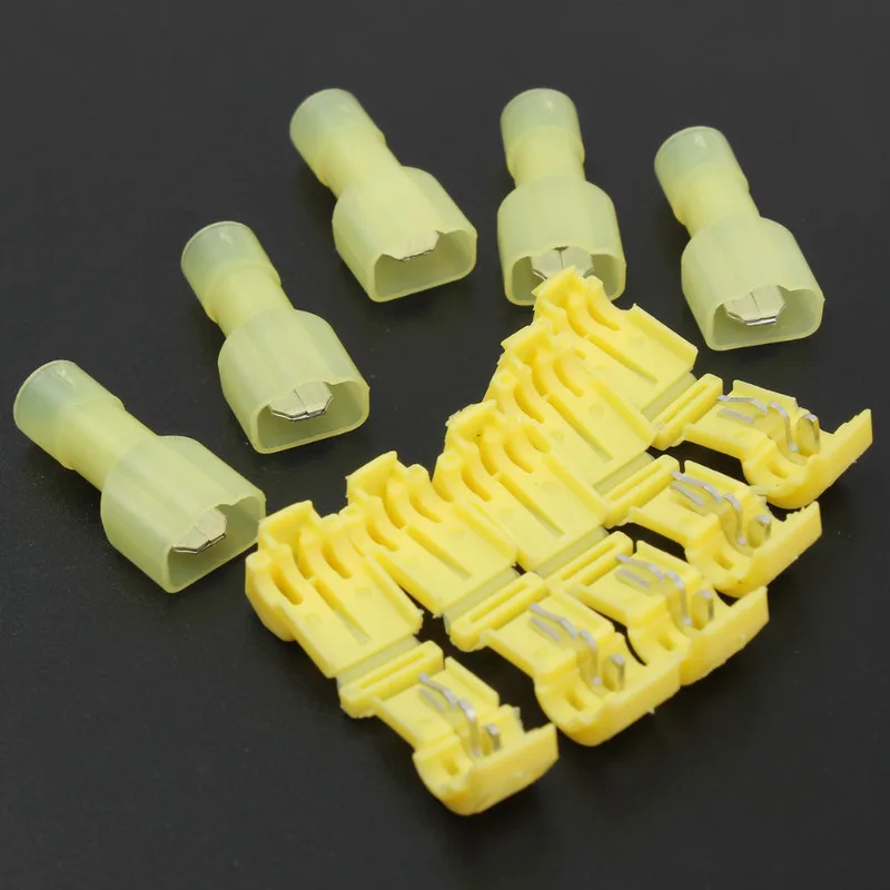 

10pcs 12-10AWG Scotch Lock Electrical Cable Connectors Quick Splice Lock Wire Convenient Terminals Crimp For 4-6mm Yellow