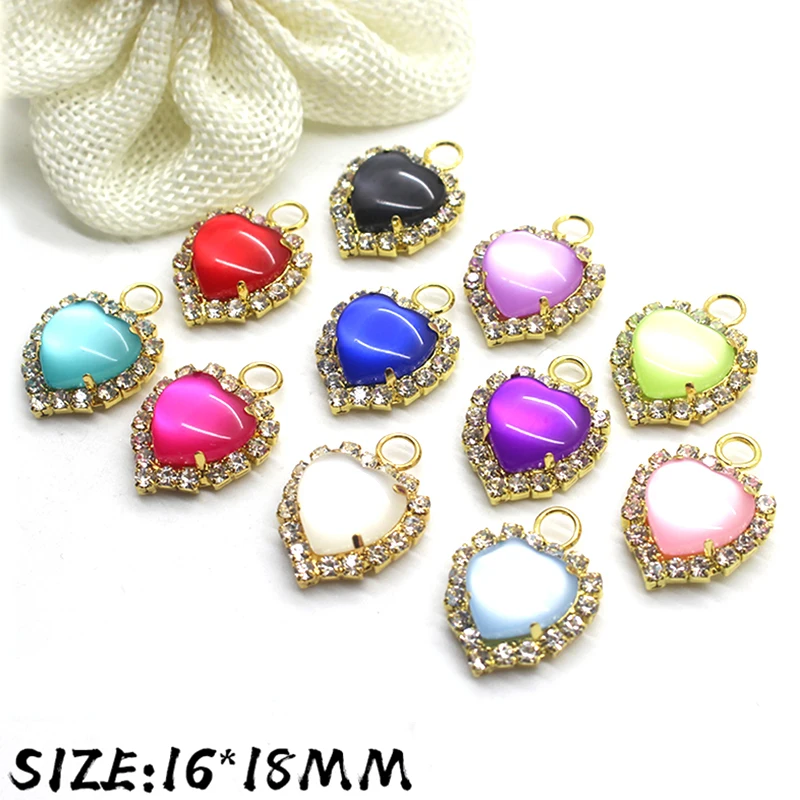 Высокое качество! 10 шт./компл. подвески украшения Стразы сердца ювелирные изделия