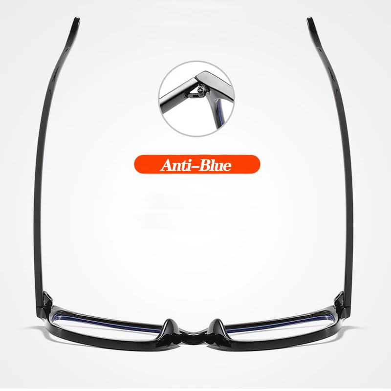 

May Flower Anti-Blue Light Glasses Square Anti Radiation Spectacles Computer Eyewear Big Size Reading Glasses For Men&Women+3.5