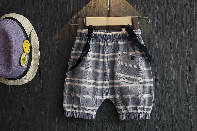 2020 Summer Gentleman Cotton Baby Children Soft Suspenders Suit T-shirt Shorts Boy Kids Clothes for 2-7 | Детская одежда и обувь