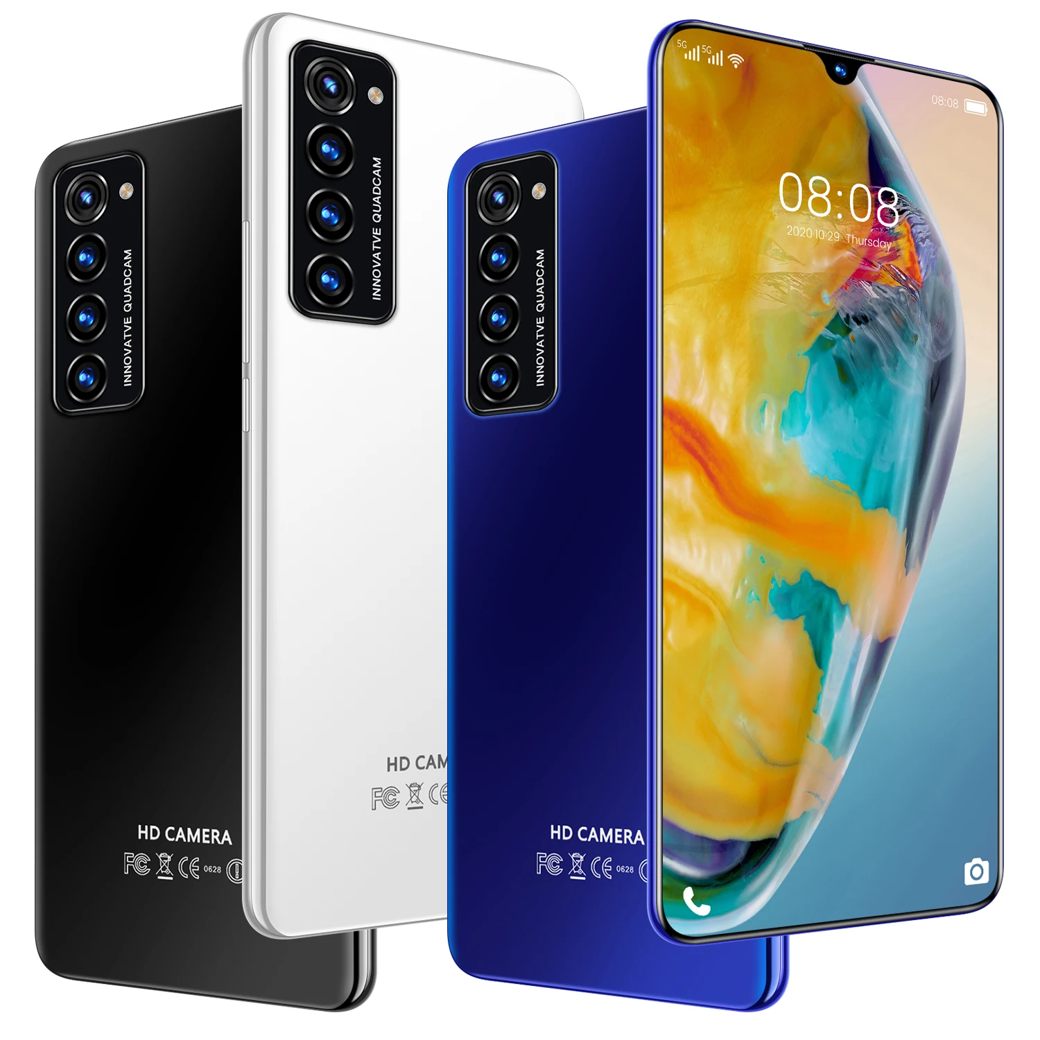 

Rino 8 2021 New Smartphone 7.1-inch large screen 8+256GB 32MP HD four-camera Cellphone 10 core Android phone unlocked Face ID 4G