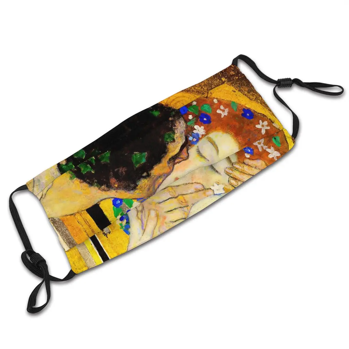 

Gustav Klimt The Kiss Adult Mouth Face Mask Anti Haze Dustproof Mask With Filters Protection Mask Respirator Mouth Muffle