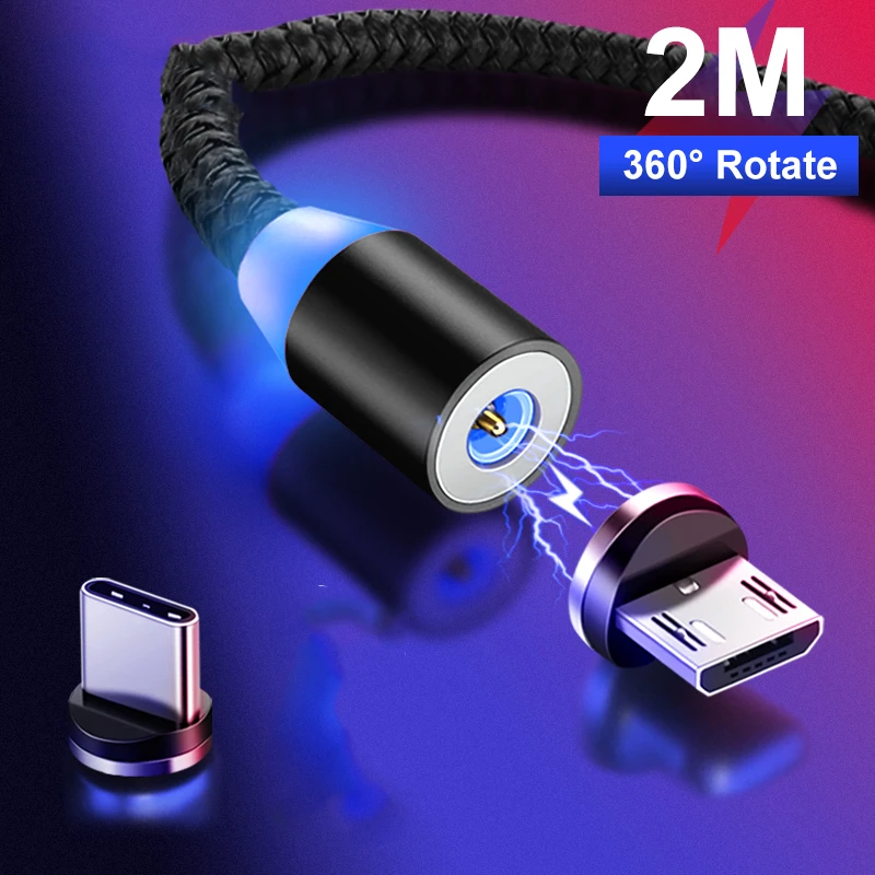 Магнитный кабель 5V2.4A USB Type C Micro Kable для телефонов Samsung S10 Note 9 Huawei 20 30 40 LG G7 провод