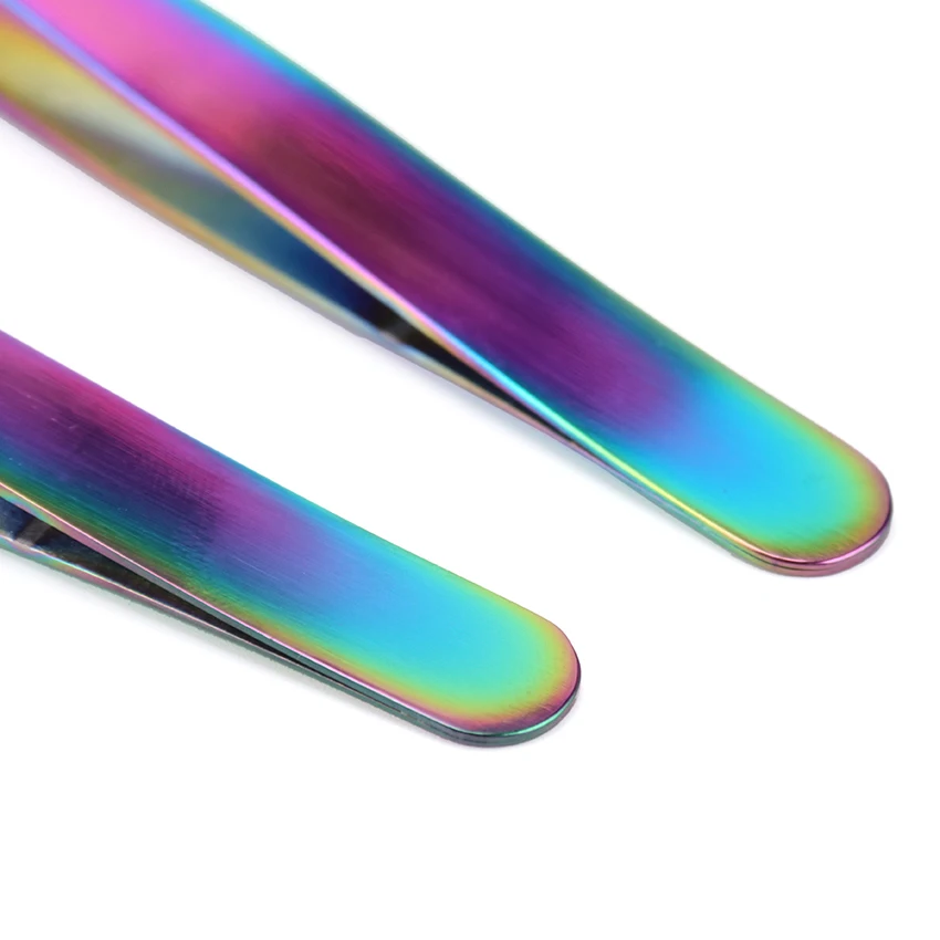 1 шт. Цветные Титановые пинцеты для накладных ресниц пинцет из нержавеющей стали