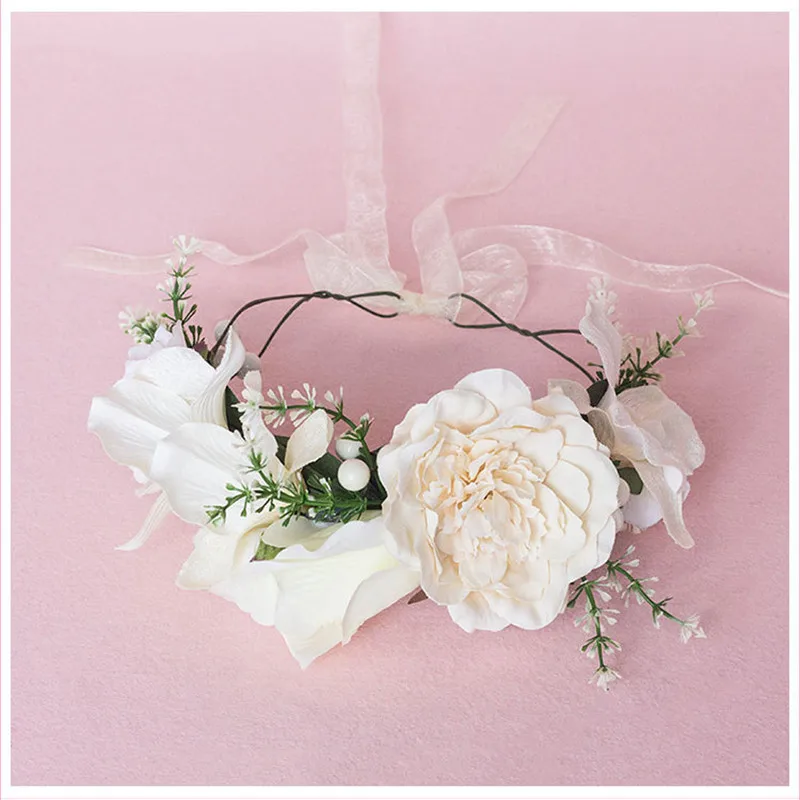 Яркая луна маленький букет роз венок искусственная винтажная гирлянда богемная
