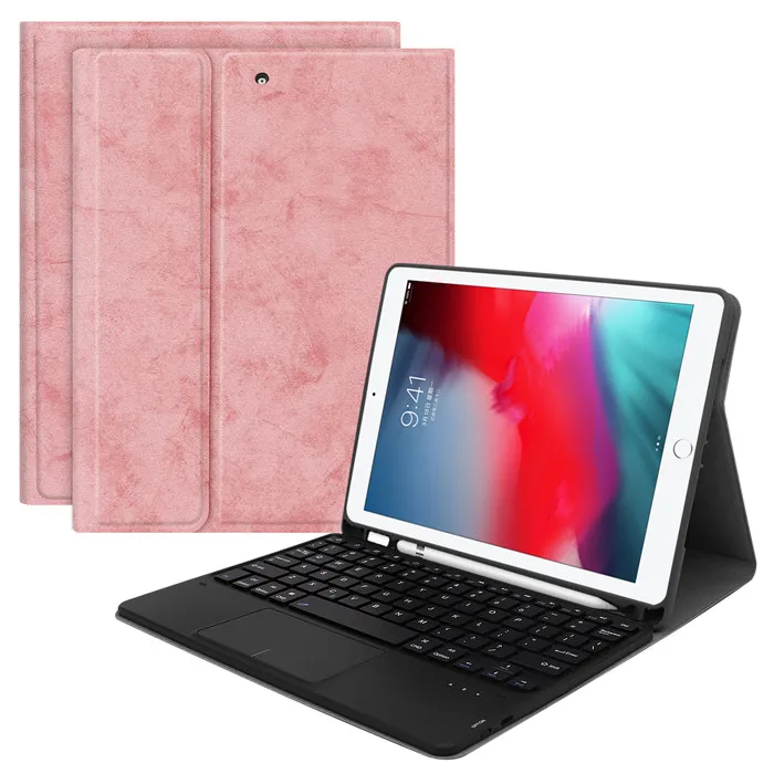 1058T-pink touchpad Keyboard Stand Case for iPad Air 3 10.5 Pro 10.5 10.5 inch Cover With Pencil holder funda touchpad Keyboard - Цвет: 1058T-pink
