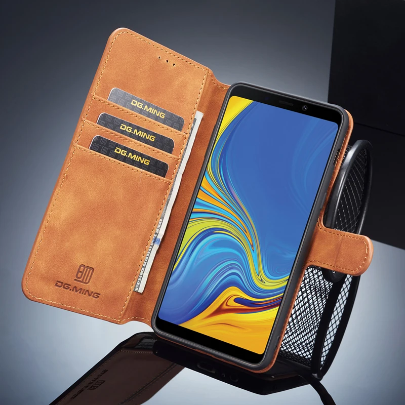 Ультратонкий чехол портмоне из искусственной кожи для Samsung Galaxy A8 Plus 2018 A530F