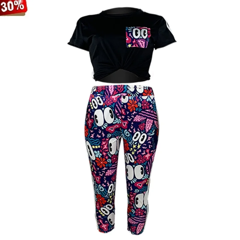 Женский комплект со штанами короткая рубашка из двух частей спортивный костюм 2019