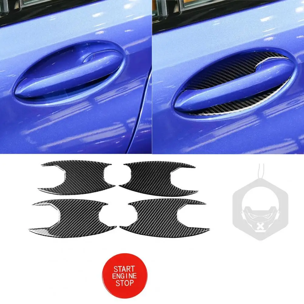 

Waterproof Anti-scratch Carbon Fiber Car Stickers Door Handle Bowl Trim Cover Start Stop Button for BMW 3 Series G20