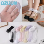 Новинка, весенне-летние кружевные ультратонкие прозрачные носки для маленьких девочек с кристаллами, однотонные невидимые Симпатичные детские носки с принтом для девочек
