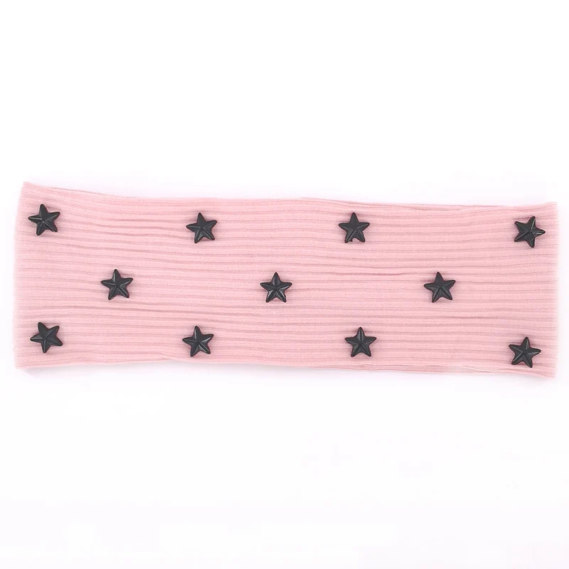 pink b2 Популярные женские хлопковые обруч со звездой Летние повседневные мягкие ребристые головные уборы аксессуары, ленты для волос для женщин девочек Подарки на день рождения - Цвет: pink b2