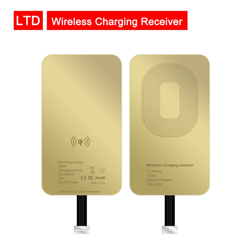 Qi беспроводной приемник для быстрой зарядки Type C Micro USB iPhone интерфейс Samsung Galaxy Huawei
