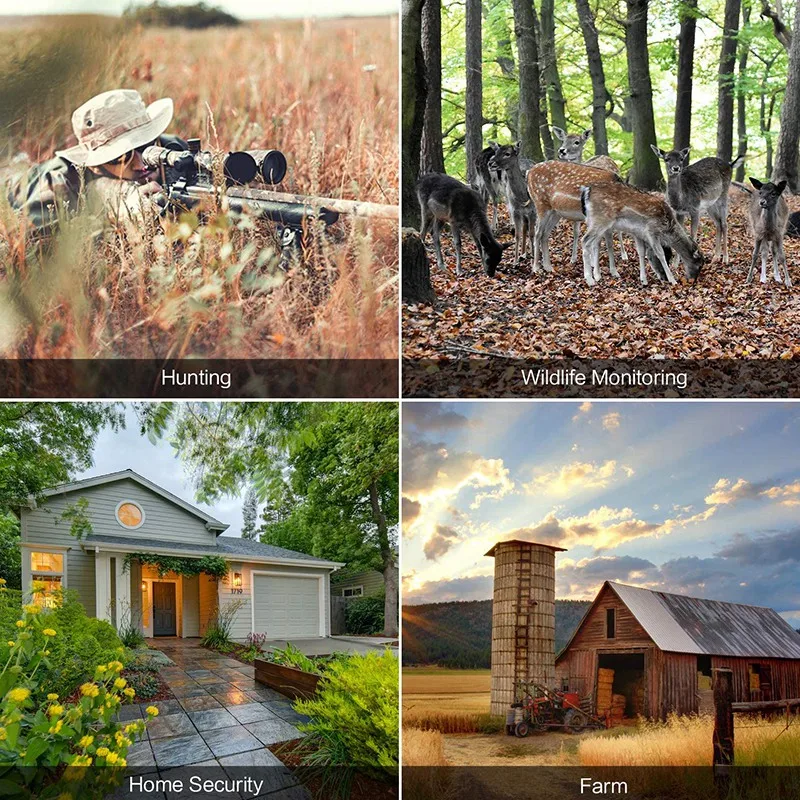 

Trail Camera with 32GB Card, 20mP 1080P Game Hunting Scouting Cam with Clear 90Ft No Glow Night Vision,0.3S Trigger Time