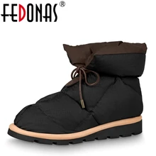 FEDONAS Brand New 2021 Ins Fashion Women Ankle Boots Winter Warm Female Snow Boots Platforms Casual Short Shoes Woman Boots