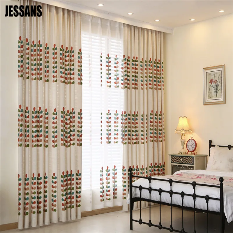 Modern Linen Embroidered Sheer Curtain Cloth for Bedroom Living Room Kitchen Window Curtains | Дом и сад