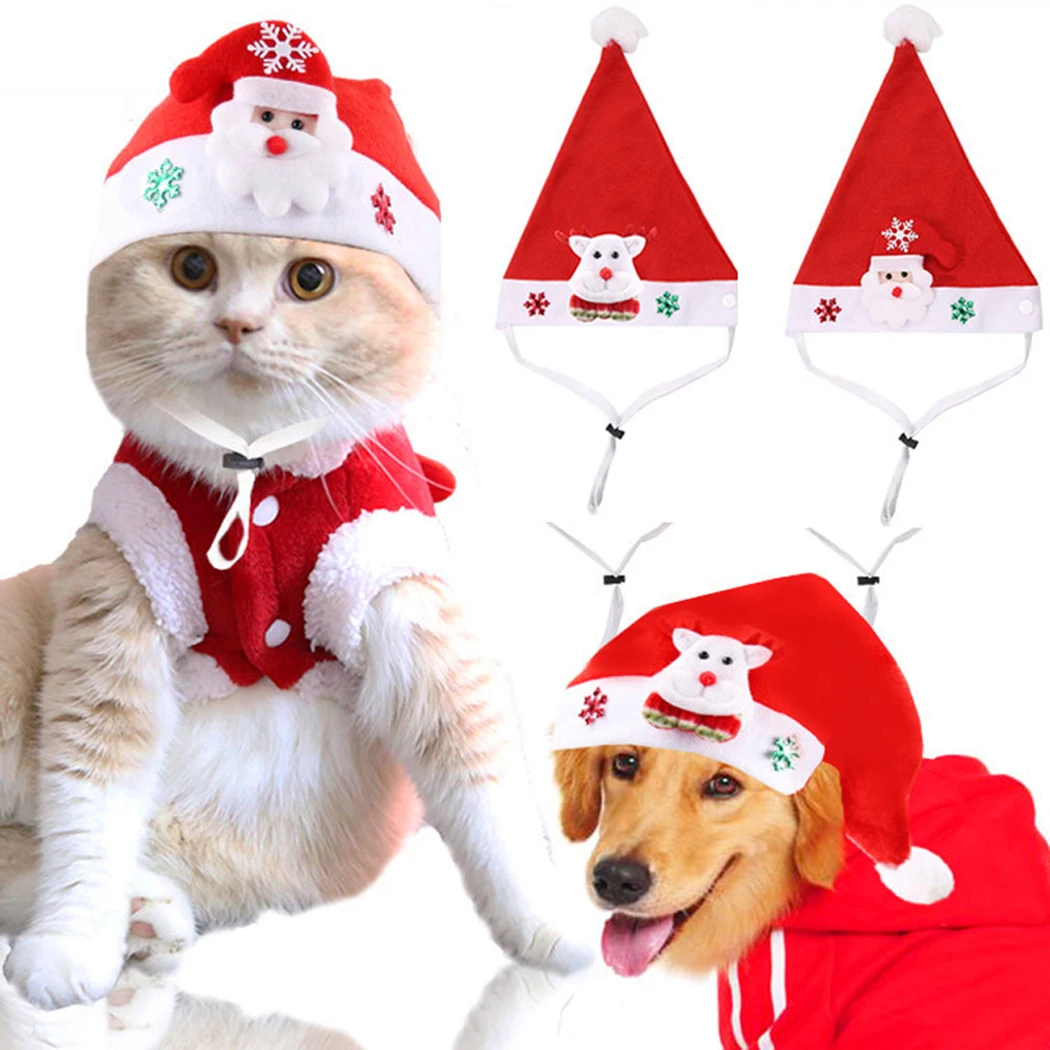 

Pet Hat Christmas Decor For 2021 Years Pet Christmas Hat Dog Hat Plush Hat Santa Claus Hat For Cats Dogs Puppy Xmas Decoration