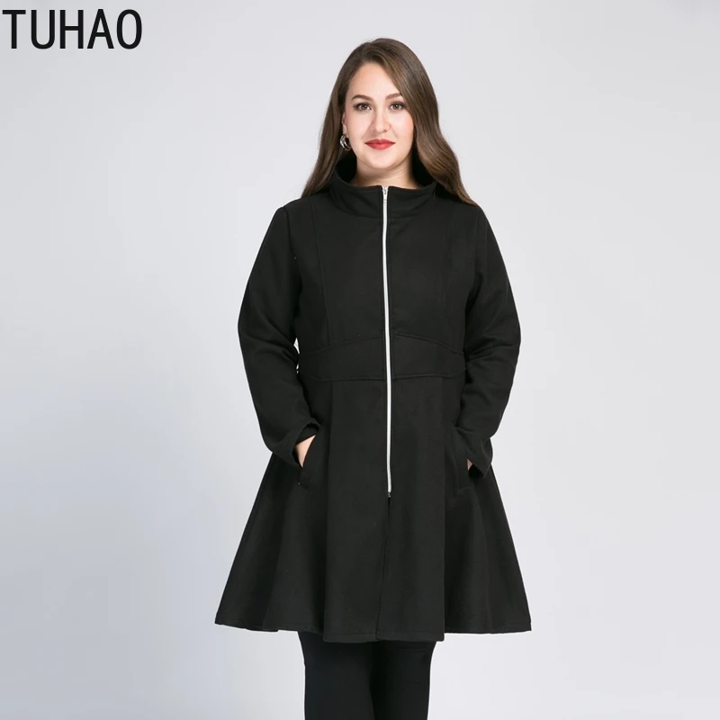 Женское шерстяное пальто TUHAO зимнее длинное для офиса размеры 8XL 7XL 6XL 5XL WM15|Женские