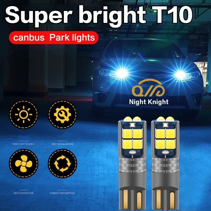 

2 шт., Автомобильные светодиодные лампы Canbus T10 W5W 10SMD