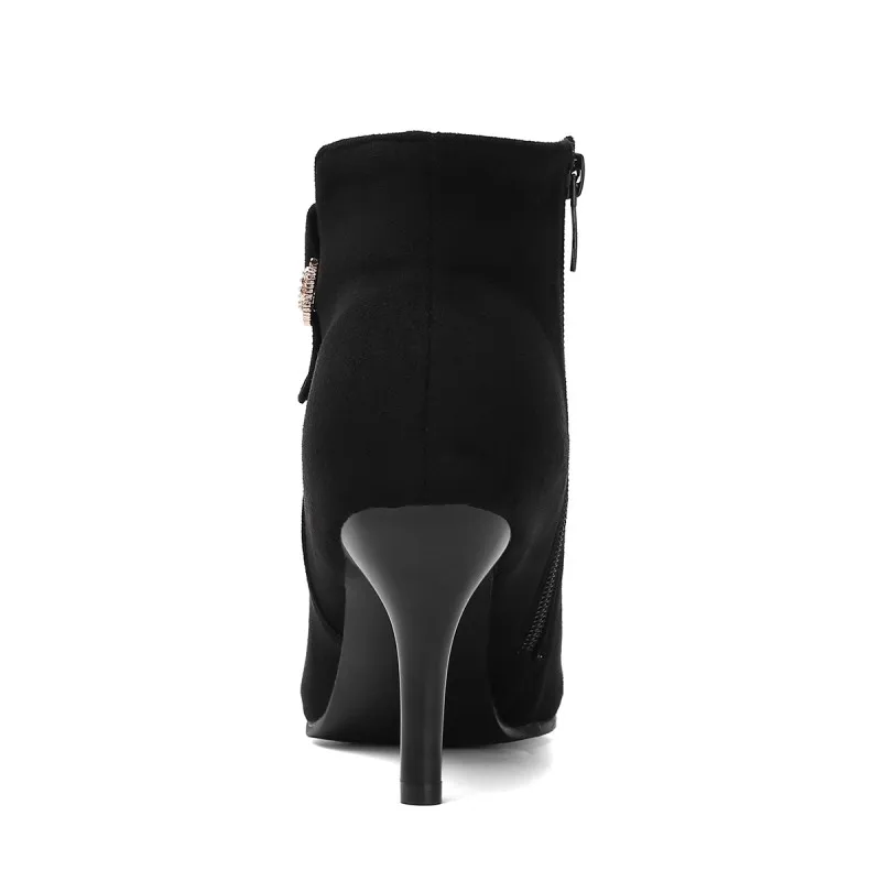 Женские ботильоны с гидравлической вставкой ботинки на молнии сбоку большой