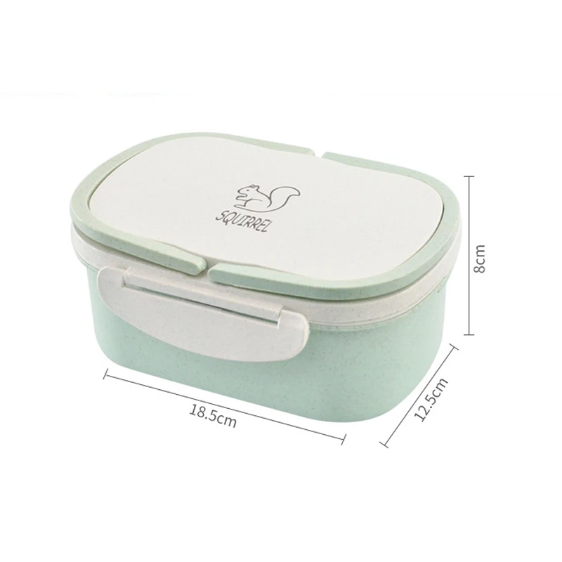950 мл Коробка для ланча Пшеничная солома мультфильм Bento коробка двухслойный