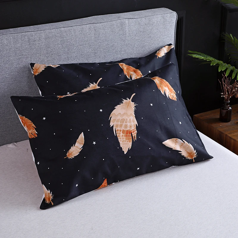 

European Style Feather Printing Bedding Set Polyester Sanding Bedroom Supplies Duvet Cover Set Home Decor Bed Linens Bedclothes