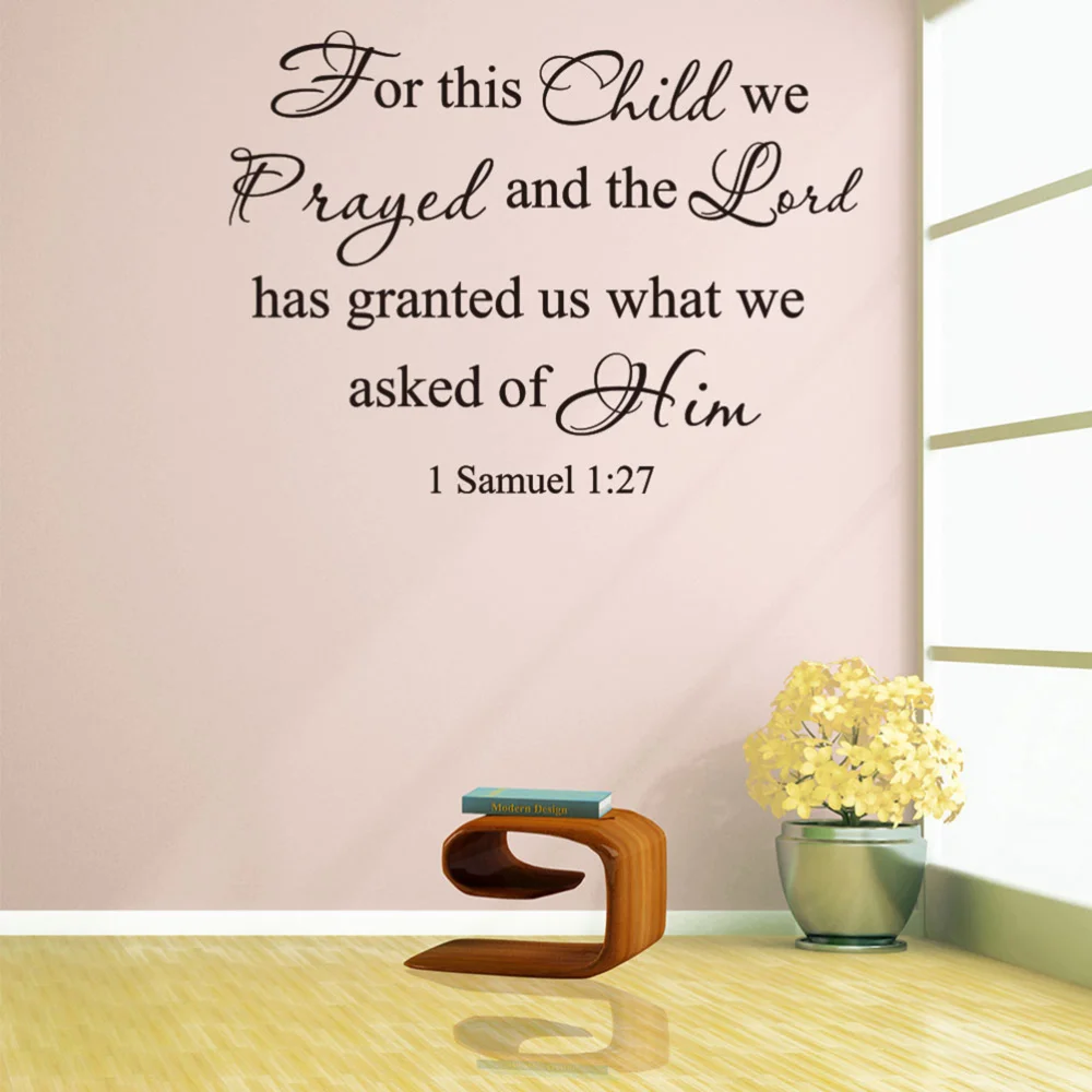 

SAMUEL 1:27 For this Child we prayed Wall Art Stickers Wall Decals