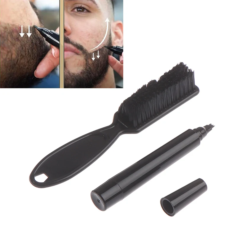 

1Pcs Beard Pen Beard Filler Pencil And Brush Beard Enhancer Waterproof Moustache Coloring Shaping Tools