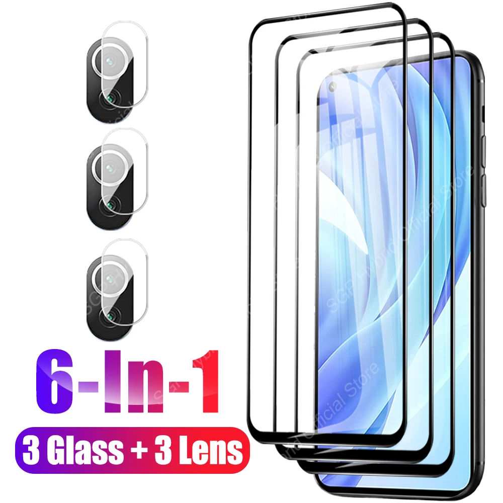 

6 в 1 защита для объектива камеры из закаленного стекла для Xiaomi Mi 11 Lite 5G 11i 11 lite защита для экрана на Mi11 i защитная пленка