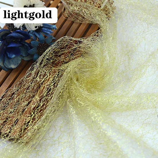 Тюль с блестящей золотой нитью для сценических вечеринок свадебных платьев и