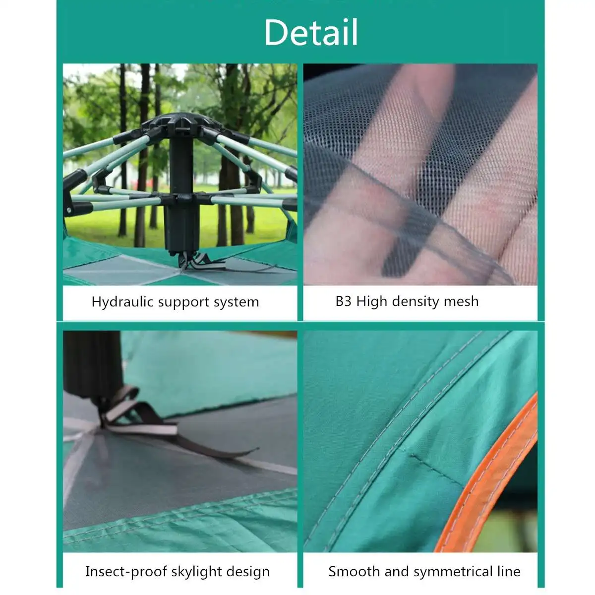 

190T Polyester Fabric Large 3-4 People Camping Tent Automatic Instant Unfold Outdoor Hiking Sunshade Canopy Waterproof