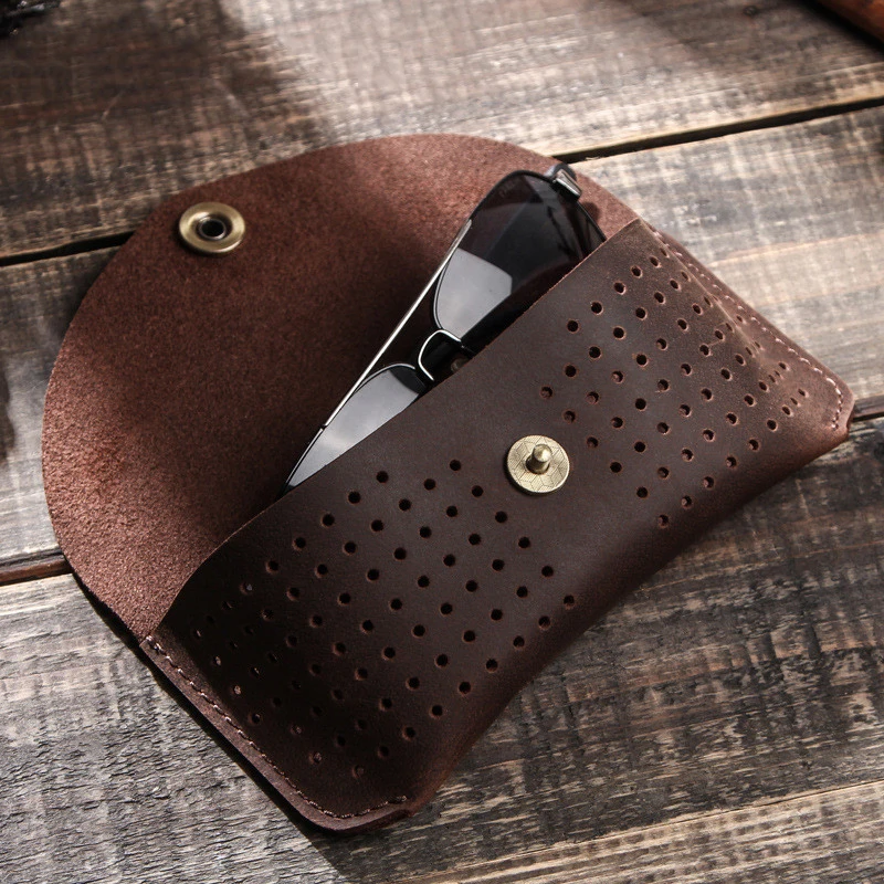 Ретро сумка для очков из коровьей кожи ручной работы солнцезащитных защитный