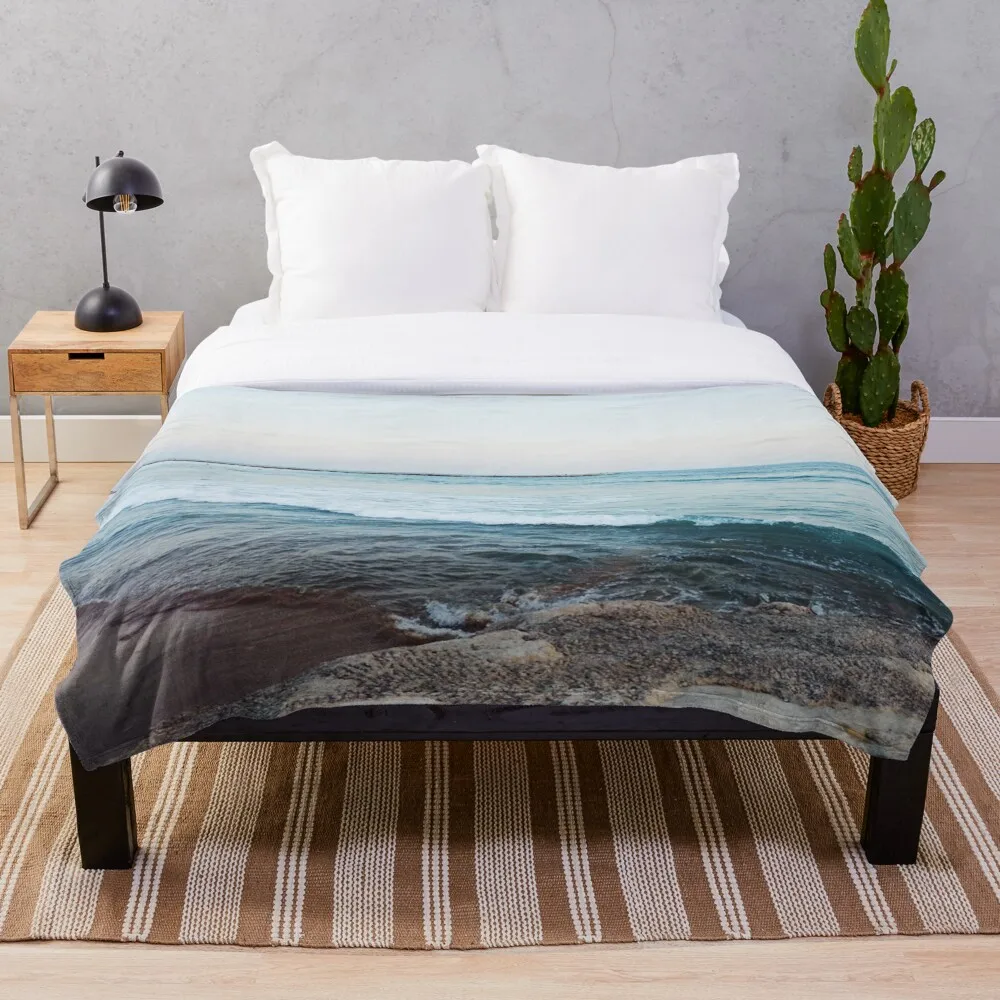 

Покрывало с волнами океана, мягкое теплое флисовое плюшевое одеяло кораллового цвета, покрывало для дивана, кровати, колена, одеяло для маль...