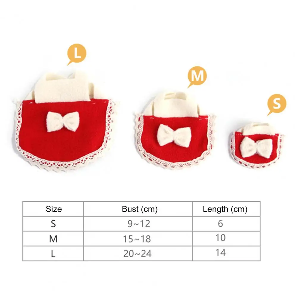 

Pet Costume Bow-knot Decor Ruffled Hem Flannel Skin-friendly Cloth Dress Hamster Cloth Pets Accessories