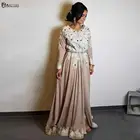 Платье женское вечернее ТРАПЕЦИЕВИДНОЕ с длинным рукавом, длинное кружевное бальное платье в мусульманском стиле, исламский Дубай, арабский, марокканский кафтан, выпускной